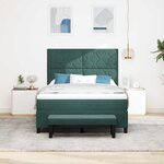 vidaXL Lit à ressorts avec tête de lit Vert foncé 200 x 160 cm Velours