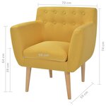 vidaXL Fauteuil Jaune Tissu