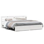 vidaXL Cadre de lit avec tête de lit sans matelas blanc 180x200 cm