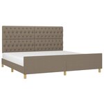 vidaXL Cadre de lit sans matelas et tête de lit taupe 200x200 cm tissu