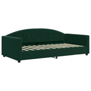 vidaXL Lit de repos sans matelas vert foncé 100x200 cm velours