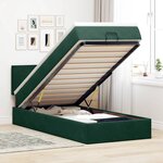 vidaXL Cadre de lit ottoman avec matelas vert foncé 90x200 cm velours