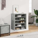 vidaXL Armoire à chaussures Gris béton 60x35x70 cm Bois d’ingénierie