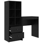 vidaXL Bureau avec tiroir avec étagère avec stockage 2 Pièces Chêne noir