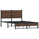 vidaXL Cadre de lit en métal avec tête de lit chêne marron 120x190 cm