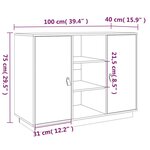 vidaXL Buffet Marron miel 100x40x75 cm Bois massif de pin