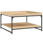 vidaXL Table basse chêne sonoma 80x80x45 cm bois d'ingénierie et fer