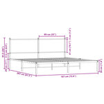 vidaXL Cadre de lit en métal sans matelas chêne fumé 180x200 cm