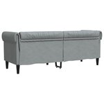 vidaXL Canapé Chesterfield 3 places gris clair tissu