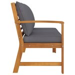 vidaXL Banc de jardin 114 5 cm avec coussin gris foncé Bois d'acacia