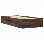 vidaXL Cadre de lit sans matelas chêne marron 75x190cm bois ingénierie