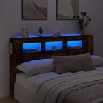 vidaXL Tête de lit à LED chêne fumé 180x18 5x103 5cm bois d'ingénierie