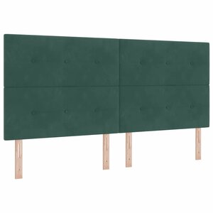 vidaXL Lit à ressort LED avec matelas Vert foncé 200 x 200 cm Velours
