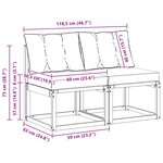 vidaXL 2 Pièce Sofa de milieu extérieur