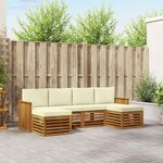 vidaXL Ensembles de canapés avec coussin 6 Pièces Naturel et Crème