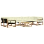 vidaXL Ensemble de canapés d'extérieur 8 pc Blanc et crème