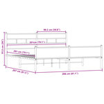 vidaXL Cadre de lit en métal sans matelas chêne fumé 200x200 cm
