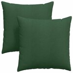 vidaXL Coussins de canapé 2 Pièces Vert foncé 80 x 80 cm