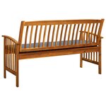 vidaXL Banc de jardin avec coussin 147 cm Bois d'acacia massif