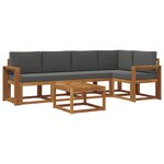 vidaXL Ensemble de canapés d'extérieur 6 pc Naturel et Anthracite