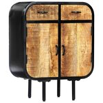 vidaXL Buffet 60x30x75 cm Bois de manguier massif et fer