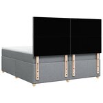 vidaXL Sommier à lattes de lit avec matelas Gris clair 200x200cm Tissu