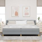 vidaXL Lit à Ressorts avec Matelas Crème 90x200 cm Tissu Gris clair