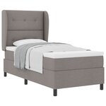 vidaXL Lit à ressorts avec matelas Taupe 80 x 200 cm tissu