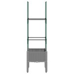 vidaXL Jardinière avec treillis gris clair 40x40x142 5 cm PP
