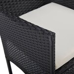 vidaXL Chaises de jardin lot de 2 Résine tressée Noir
