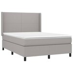 vidaXL Sommier à lattes de lit matelas LED Gris clair 140x200 cm Tissu