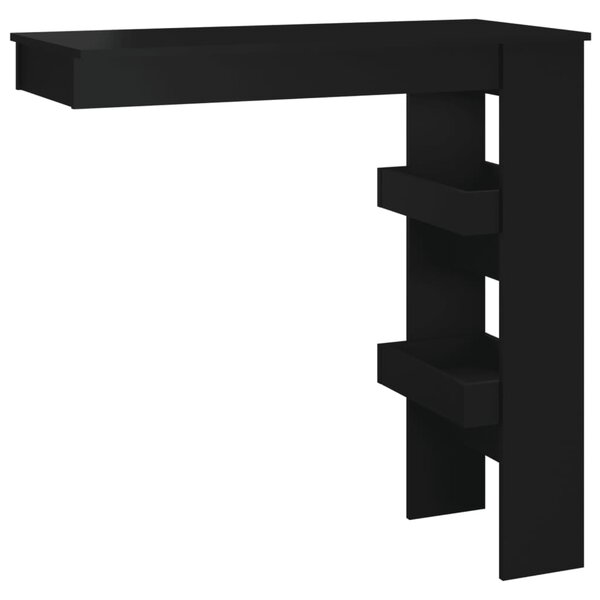 vidaXL Table de bar murale Noir 102x45x103 5 cm Bois d'ingénierie