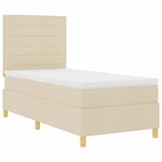 vidaXL Lit à ressorts avec matelas Crème 90 x 190 cm tissu