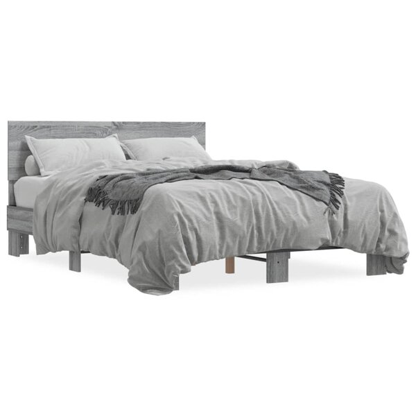 vidaXL Cadre de lit sans matelas sonoma gris 120x200 cm