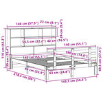 vidaXL Lit bibliothèque sans matelas 140x190 cm bois de pin massif