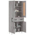 vidaXL Buffet haut Sonoma gris 69 5x34x180 cm Bois d'ingénierie