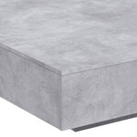 vidaXL Table basse avec lumières LED gris béton 100x100x31 cm