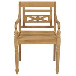 vidaXL Chaises Batavia avec coussins lot de 4 Bois de teck solide