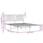 vidaXL Cadre de lit métal sans matelas avec tête de lit noir 135x190cm