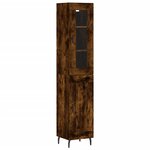 vidaXL Buffet haut Chêne fumé 34 5x34x180 cm Bois d'ingénierie