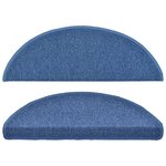 Vidaxl tapis d'escalier 10 pièces 65x24x4 cm bleu