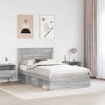 vidaXL Cadre de lit Gris Sonoma 120 x 200 cm Pin massif