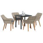 vidaXL Ensemble de salle à manger pour jardin 5 Pièces Gris clair