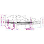 vidaXL Cadre de lit sans matelas blanc métal 180x200 cm