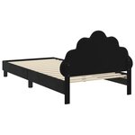 vidaXL Cadre de lit pour enfants avec tête de lit Noir 90 x 200 cm