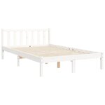 vidaXL Cadre de lit avec tête de lit blanc 120x200 cm bois massif