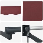 vidaXL Auvent manuel rétractable bordeaux 300x250 cm