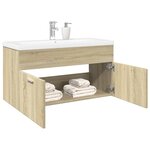 vidaXL Armoire lavabo de salle de bain et bassin intégré chêne sonoma