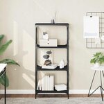 vidaXL Bibliothèque à 4 niveaux noir 59x35x132 cm bois d'ingénierie