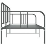 vidaXL Cadre de canapé-lit Gris Métal 90x200 cm